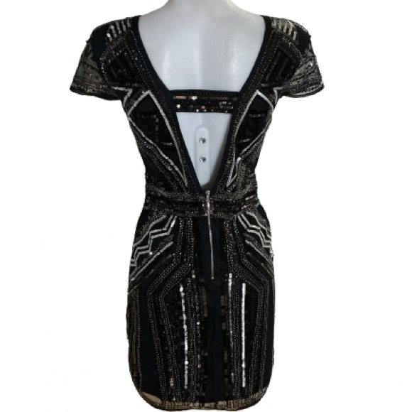 Boohoo Boutique Sequin Cap Sleeve Shift Party Mini Dress Size 8 - Picture 10 of 11